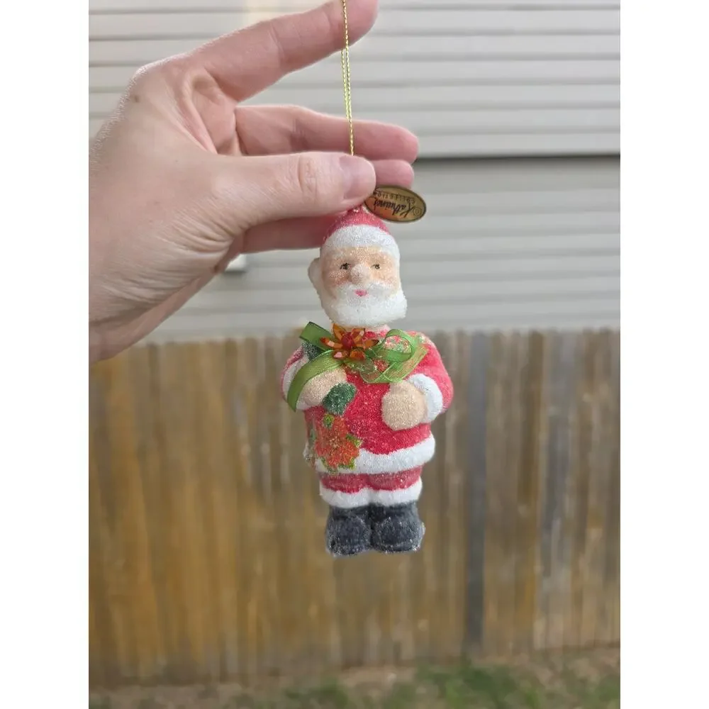 Katherine's Collection Retired Sugared Santa Ornament Vintage Glitter Santa Rare